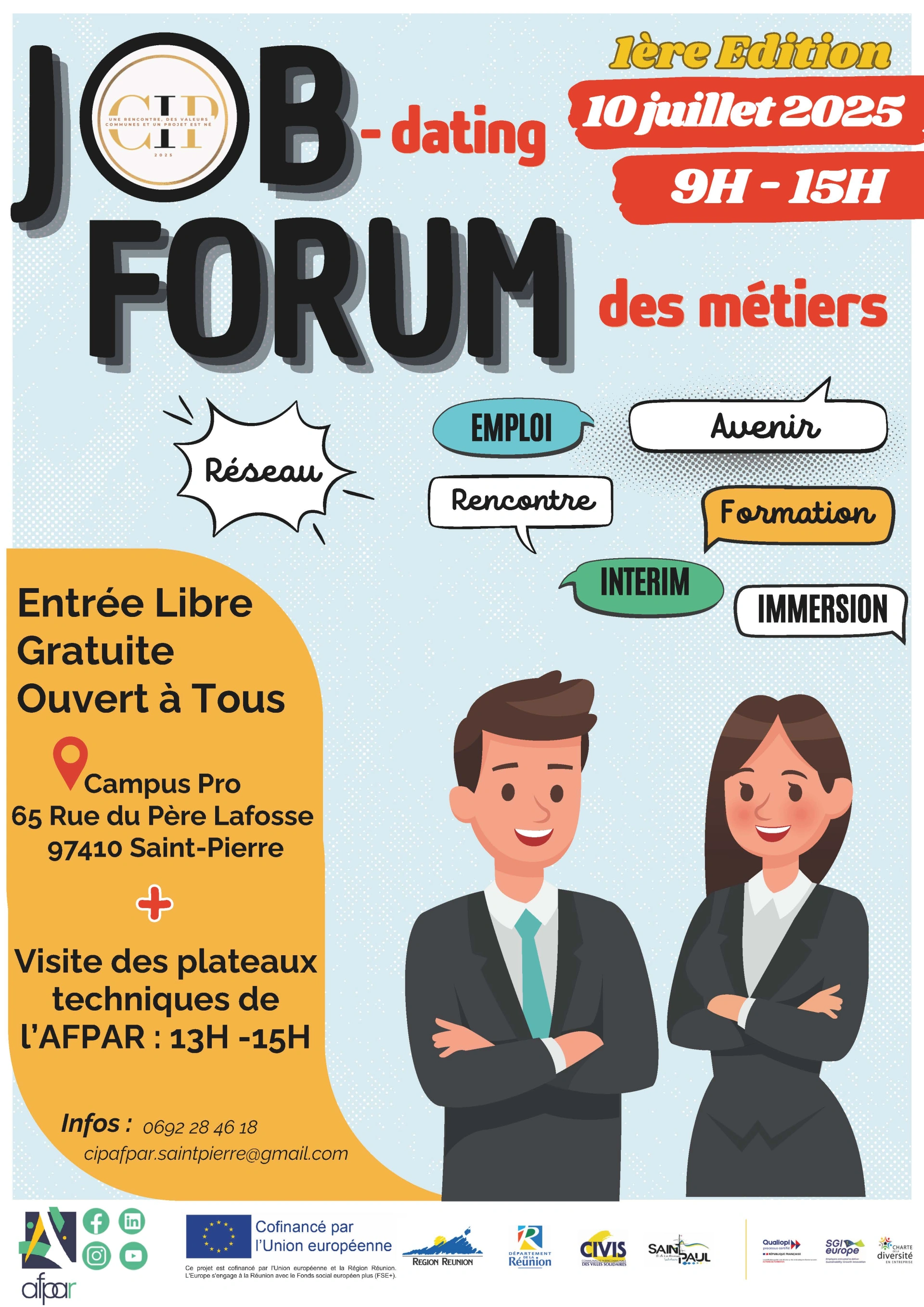 JOB DATING - FORUM DES METIERS à l'AFPAR de Saint-Pierre : une ...